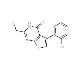 2-(chloromethyl)-5-(2-chlorophenyl)thieno[2,3-d]pyrimidin-4(3H)-one - chemical structure image