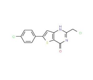 2-(chloromethyl)-6-(4-chlorophenyl)thieno[3,2-d]pyrimidin-4(3H)-one (CAS 851398-76-0) - chemical structure image