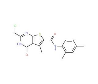 2-(chloromethyl)-N-(2,4-dimethylphenyl)-5-methyl-4-oxo-3,4-dihydrothieno[2,3-d]pyrimidine-6-carboxamide - chemical structure