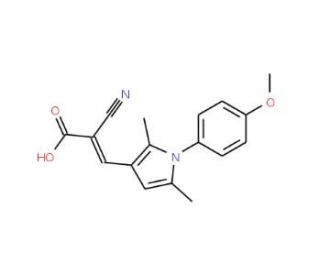 2-cyano-3-[1-(4-methoxyphenyl)-2,5-dimethyl-1H-pyrrol-3-yl]acrylic acid - chemical structure image