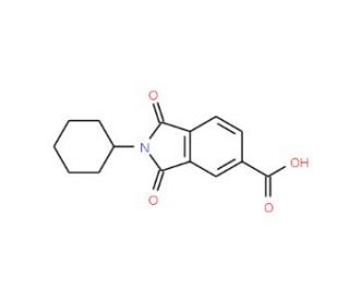 2-cyclohexyl-1,3-dioxoisoindoline-5-carboxylic acid (CAS 67822-74-6) - chemical structure image