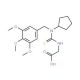 2-[[Cyclopentyl-[(3,4,5-trimethoxyphenyl)methyl]-carbamothioyl]amino]acetic acid - chemical structure image