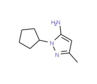 2-Cyclopentyl-5-methyl-2H-pyrazol-3-ylamine (CAS 30241-37-3) - chemical structure image