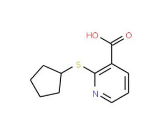 2-(cyclopentylsulfanyl)pyridine-3-carboxylic acid - chemical structure image