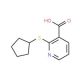 2-(cyclopentylsulfanyl)pyridine-3-carboxylic acid - chemical structure image