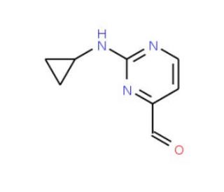 2-Cyclopropylamino-pyrimidine-4-carbaldehyde (CAS 948549-74-4) - chemical structure image