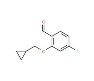 2-(Cyclopropylmethoxy)-4-fluorobenzaldehyde - chemical structure image