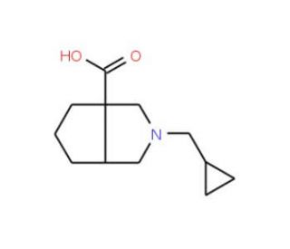 2-(Cyclopropylmethyl)hexahydrocyclopenta[c]-pyrrole-3a(1H)-carboxylic acid (CAS 1142202-12-7) - chemical structure image