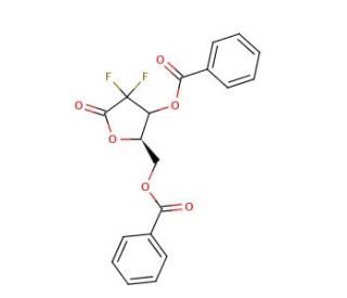 2-Deoxy-2,2-difluoro-D-erythro-pentofuranos-1-ulose-3,5-dibenzoate (CAS 122111-01-7) - chemical structure image