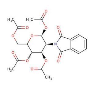 2-Deoxy-2-N-phthalimido-1,3,4,6-tetra-O-acetyl-β-D-glucopyranose (CAS 10022-13-6) - chemical structure image