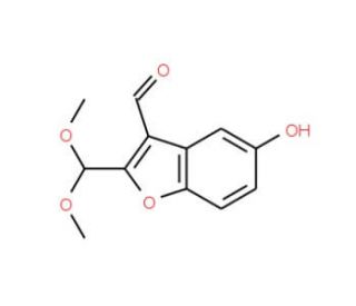 2-(Dimethoxymethyl)-5-hydroxy-1-benzofuran-3-carbaldehyde - chemical structure image