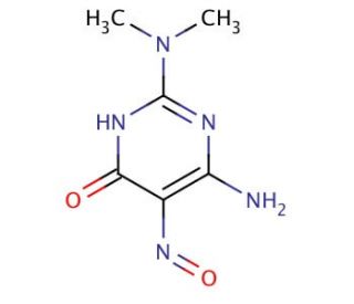 2-Dimethylamino-4-hydroxy-5-nitroso-6-aminopyrimidine (CAS 70700-44-6) - chemical structure image