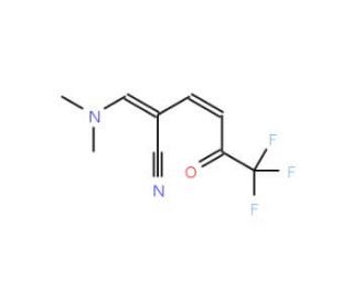 2-Dimethylaminomethylidine-6,6,6-trifluoro-5-oxohex-3-enenitrile - chemical structure image