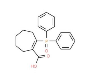 2-(Diphenyl-phosphinoyl)-cyclohept-1-enecarboxylic acid - chemical structure image