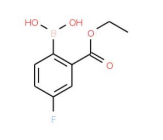 2-(Ethoxycarbonyl)-4-fluorophenylboronic acid (CAS 1072951-40-6) - chemical structure image