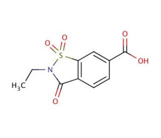 2-ethyl-1,1,3-trioxo-2,3-dihydro-1&lambda;{6},2-benzothiazole-6-carboxylic acid - chemical structure image