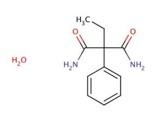 2-Ethyl-2-phenylmalonamide monohydrate (CAS 80866-90-6) - chemical structure image