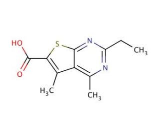 2-ethyl-4,5-dimethylthieno[2,3-d]pyrimidine-6-carboxylic acid - chemical structure image