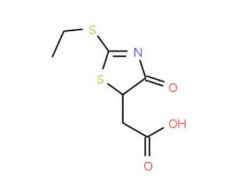 [2-(Ethylthio)-4-oxo-4,5-dihydro-1,3-thiazol-5-yl]acetic acid - chemical structure image