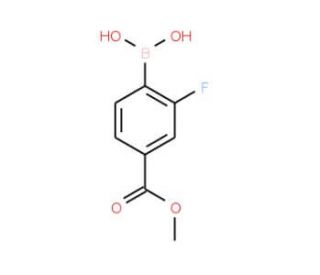 2-Fluoro-4-methoxycarbonylphenylboronic acid (CAS 603122-84-5) - chemical structure image