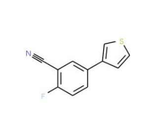 2-Fluoro-5-(3-thienyl)benzenecarbonitrile - chemical structure image