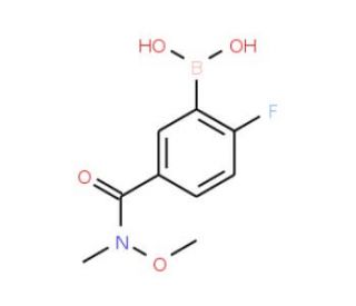 2-Fluoro-5-(N-methoxy-N-methylcarbamoyl)benzeneboronic acid (CAS 874289-59-5) - chemical structure image