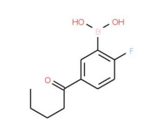 2-Fluoro-5-pentanoylphenylboronic acid (CAS 1072951-52-0) - chemical structure image