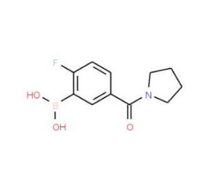 2-Fluoro-5-(pyrrolidin-1-ylcarbonyl)benzeneboronic acid (CAS 874289-42-6) - chemical structure image