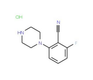 2-fluoro-6-piperazin-1-ylbenzonitrile hydrochloride - chemical structure image