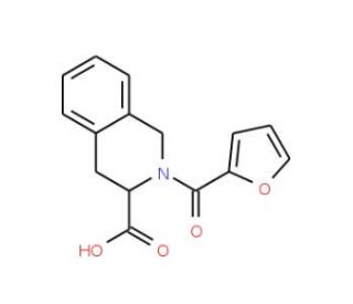 2-(Furan-2-carbonyl)-1,2,3,4-tetrahydro-isoquinoline-3-carboxylic acid - chemical structure image
