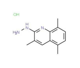 2-Hydrazino-3,5,8-trimethylquinoline hydrochloride (CAS 1170581-57-3) - chemical structure image