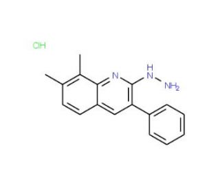 2-Hydrazino-7,8-dimethyl-3-phenylquinoline hydrochloride (CAS 1170788-17-6) - chemical structure image