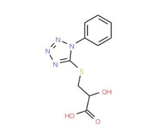 2-hydroxy-3-[(1-phenyl-1H-tetrazol-5-yl)thio]propanoic acid - chemical structure image