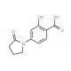 2-Hydroxy-4-(2-oxopyrrolidin-1-yl)benzoic acid - chemical structure image