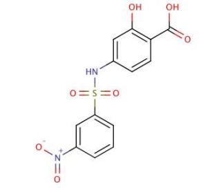 2-Hydroxy-4-(3-nitro-benzenesulfonylamino)-benzoic acid - chemical structure image