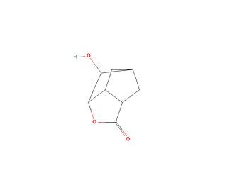 2-Hydroxy-4-oxatricyclo[4.2.1.03,7]nonan-5-one (CAS 92343-46-9) - chemical structure image