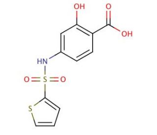 2-Hydroxy-4-(thiophene-2-sulfonylamino)-benzoic acid - chemical structure image