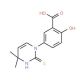 2-Hydroxy-5-(2-mercapto-4,4-dimethylpyrimidin-1(4H)-yl)benzoic acid - chemical structure image