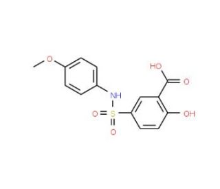 2-Hydroxy-5-(4-methoxy-phenylsulfamoyl)-benzoic acid (CAS 92200-76-5) - chemical structure image