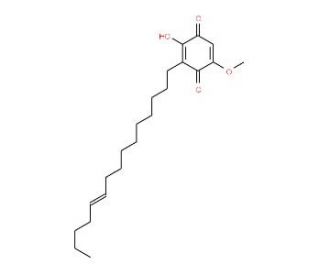 2-Hydroxy-5-methoxy-3-((E)-pentadec-10-enyl)-[1,4]benzoquinone - chemical structure image