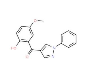 (2-Hydroxy-5-methoxy-phenyl)-(1-phenyl-1H-pyrazol-4-yl)-methanone (CAS 68430-94-4) - chemical structure image