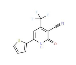 2-Hydroxy-6-thien-2-yl-4-(trifluoromethyl)pyridine-3-carbonitrile (CAS 3335-45-3) - chemical structure image