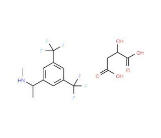 2-Hydroxybutanedioic acid - (1R)-1-[3,5-bis(trifluoromethyl)phenyl]-N-methylethanamine (1:1) - chemical structure image