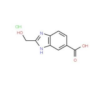 2-Hydroxymethyl-1H-benzoimidazole-5-carboxylicacid hydrochloride (CAS 247128-20-7) - chemical structure image
