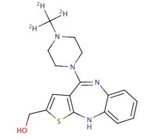 2-Hydroxymethyl Olanzapine-d3 (CAS 174756-45-7 (unlabeled)) - chemical structure image