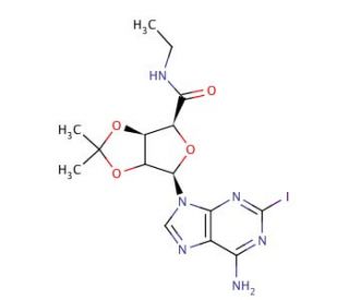 2-Iodo-5&prime;-ethylcarboxamido-2&prime;,3&prime;-O-isopropylidineadenosine (CAS 162936-24-5) - chemical structure image