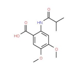 2-(isobutyrylamino)-4,5-dimethoxybenzoic acid - chemical structure image