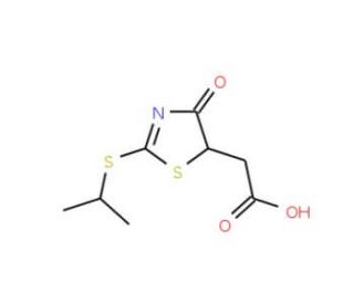 [2-(Isopropylthio)-4-oxo-4,5-dihydro-1,3-thiazol-5-yl]acetic acid - chemical structure image