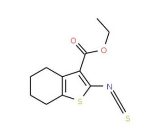 2-Isothiocyanato-4,5,6,7-tetrahydro-benzo[b]thiophene-3-carboxylic acid ethyl ester (CAS 85716-87-6) - chemical structure ima