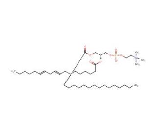 2-Linoleoyl-1-palmitoyl-sn-glycero-3-phosphocholine (CAS 17708-90-6) - chemical structure image